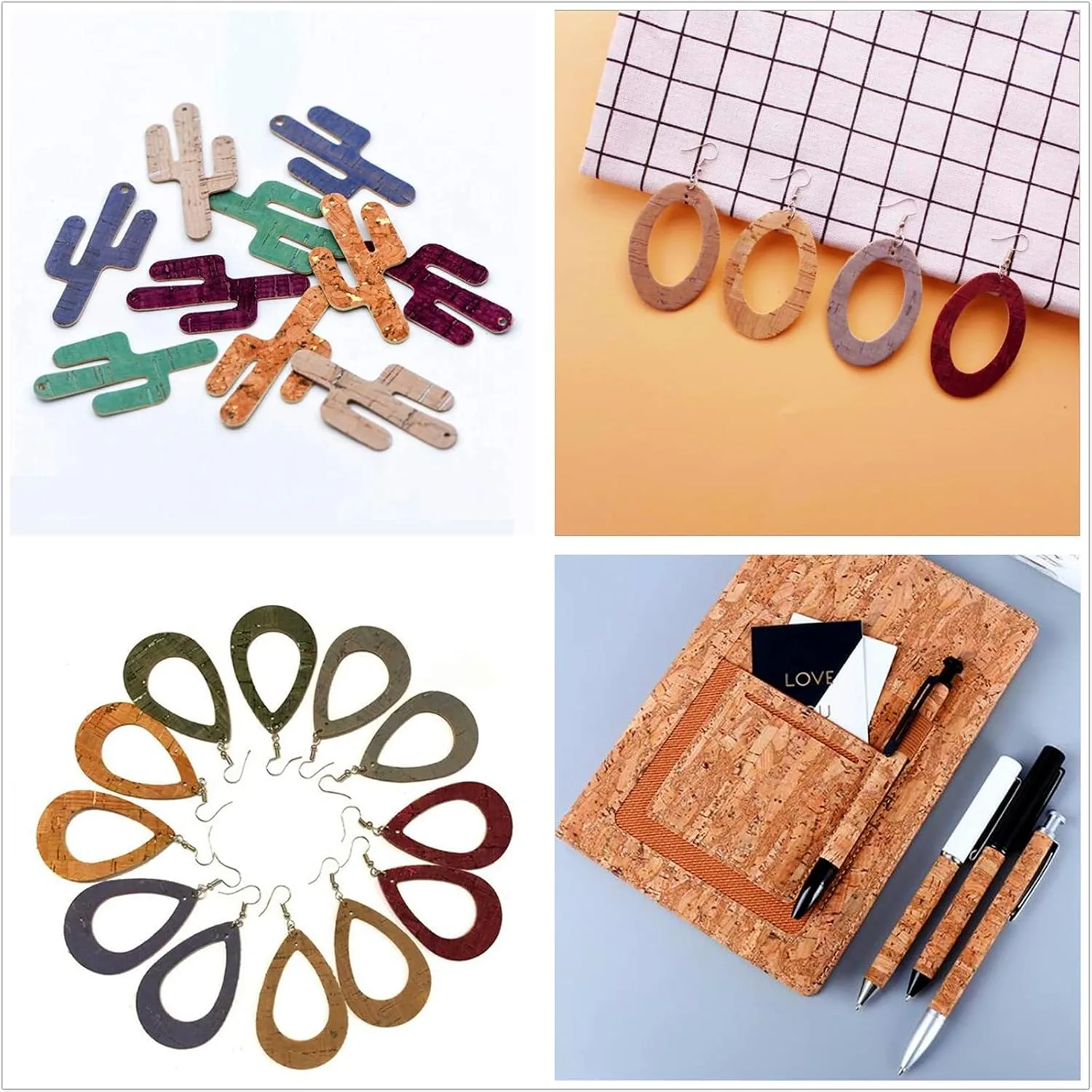 Cork Leather Fabric for Earrings