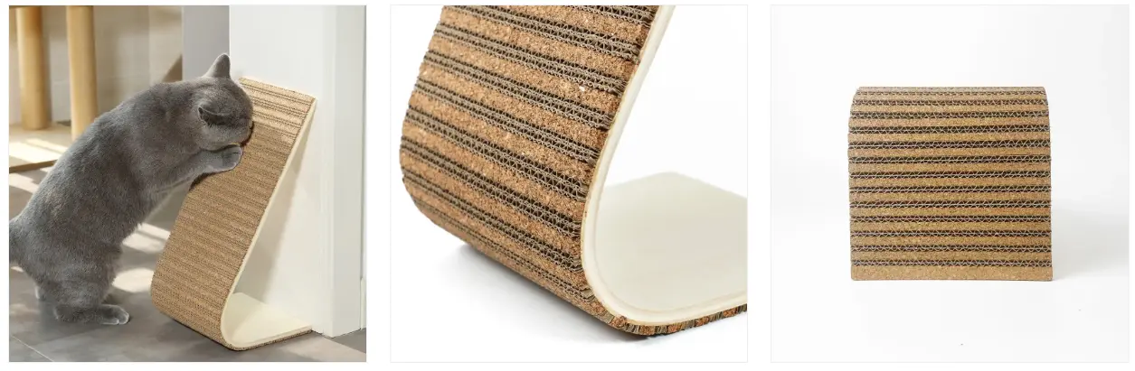 L-shaped cat scratching board