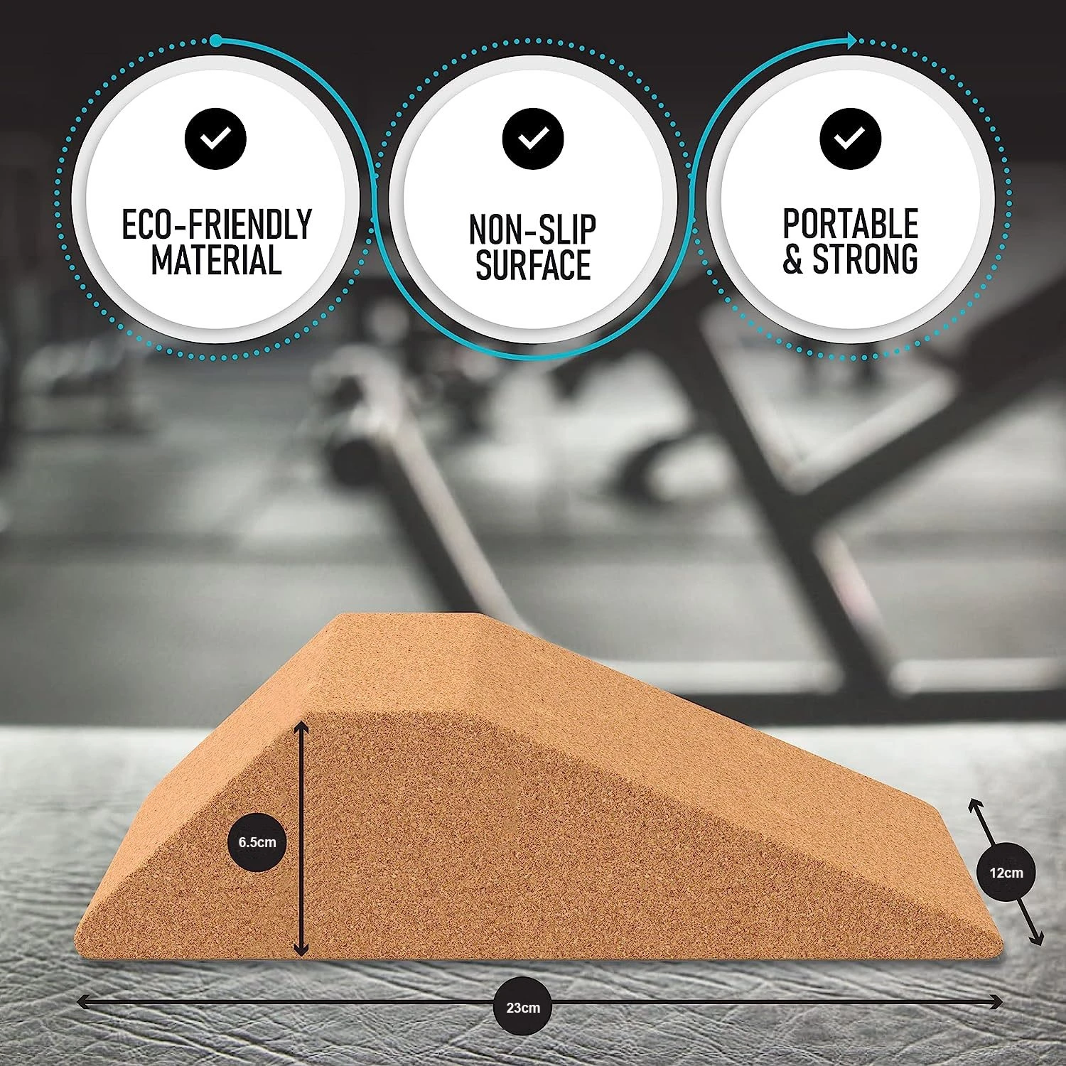 non-slip cork yoga wedge