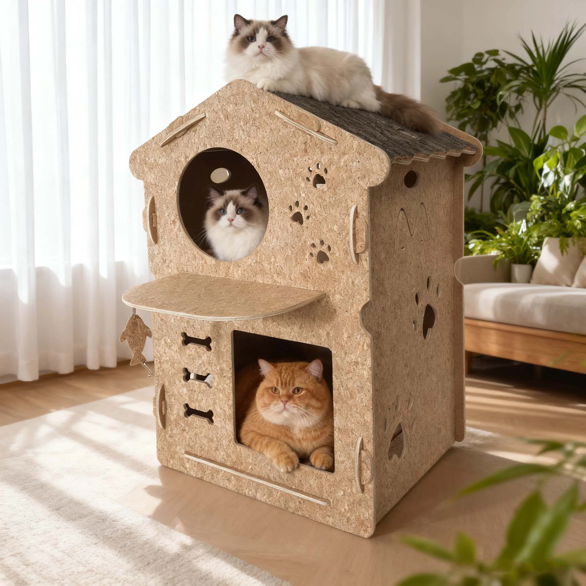 eco friendly cork cat house
