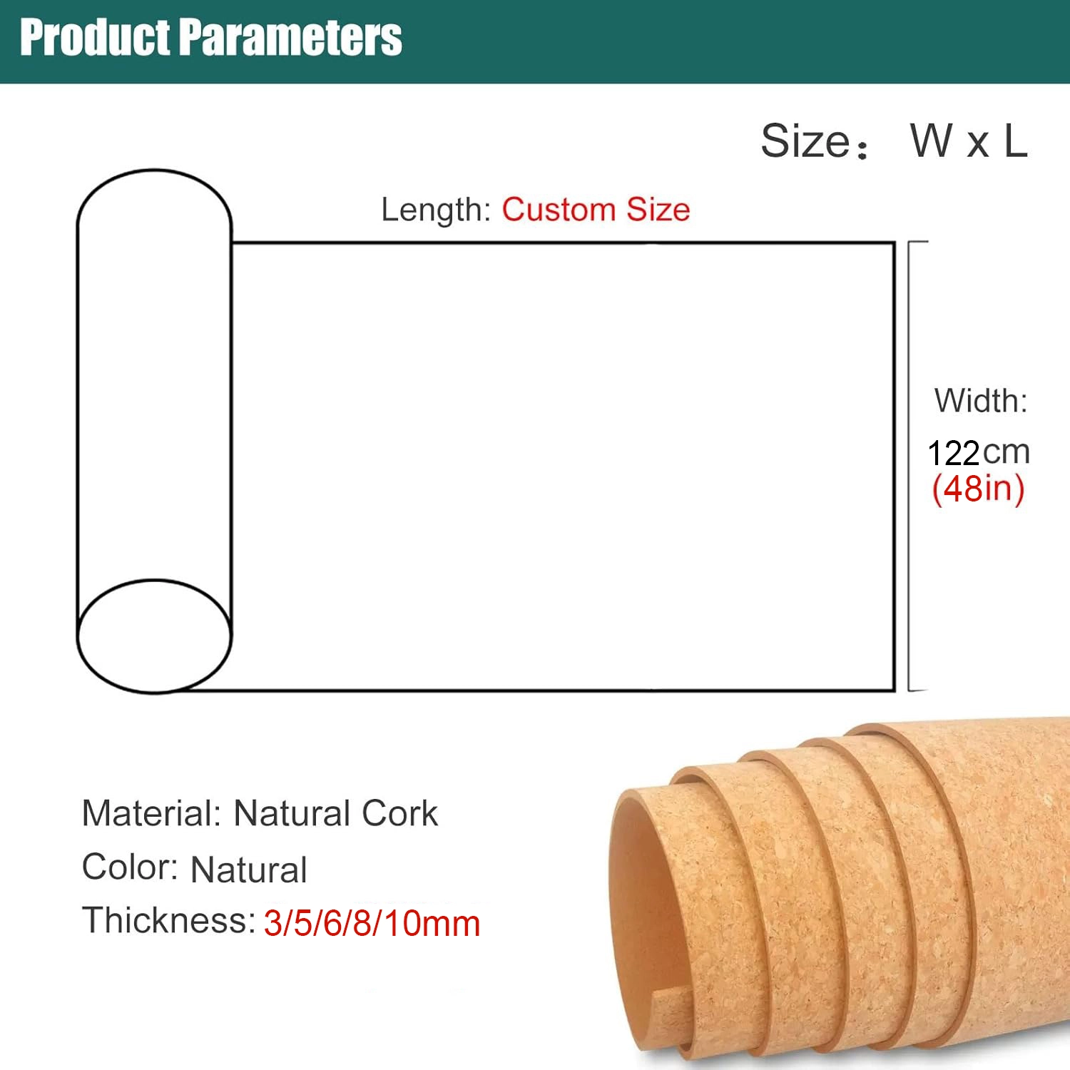 thick cork board roll
